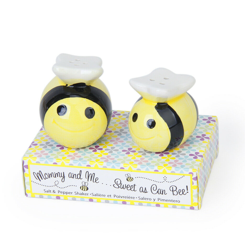 Salt and Pepper Shakers Set, Elegant Ceramic Bee Yellow Cute Bees Shakers, Set