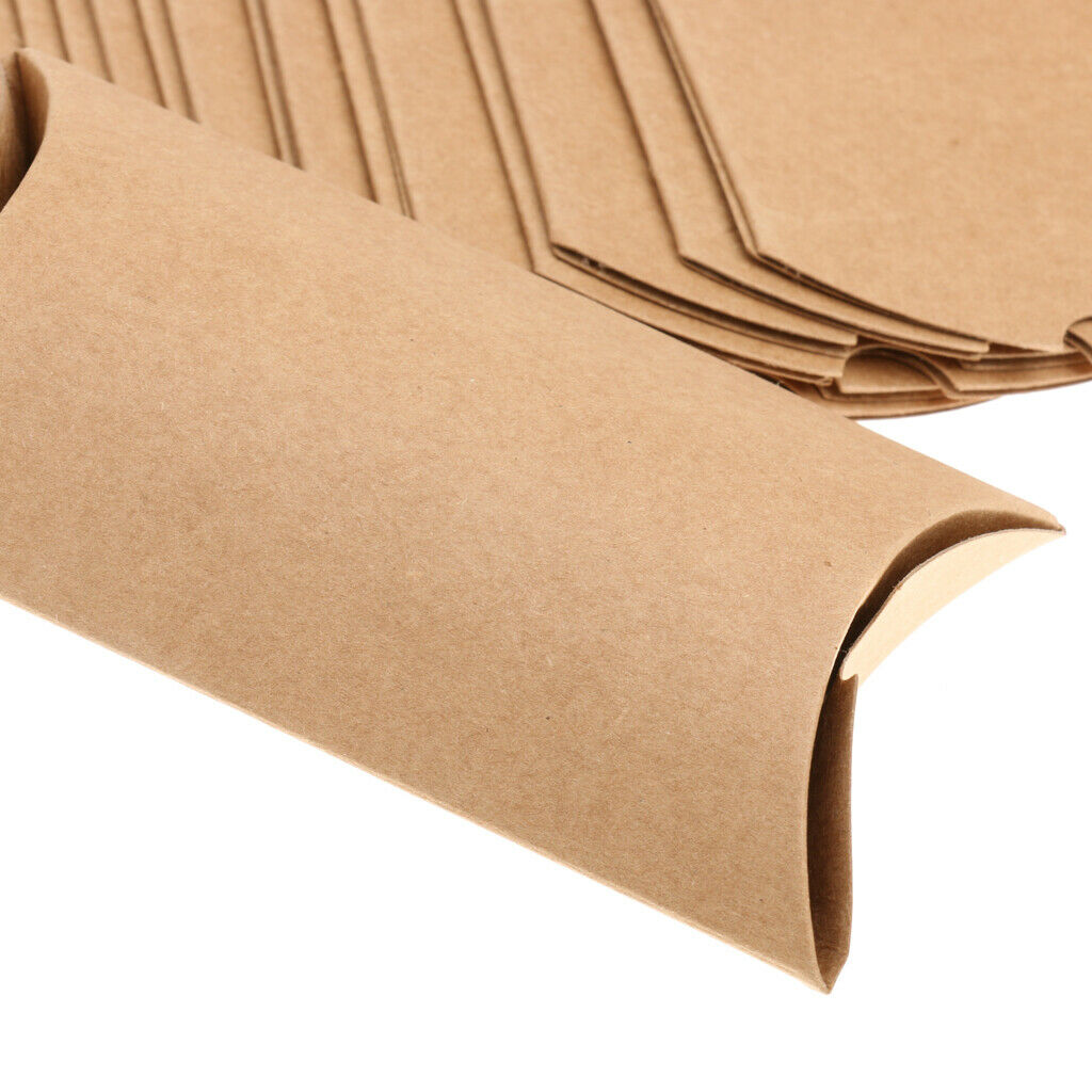 50pcs Pillow Kraft Paper Pillow Favor Gift Box Wedding Party Favour Candy