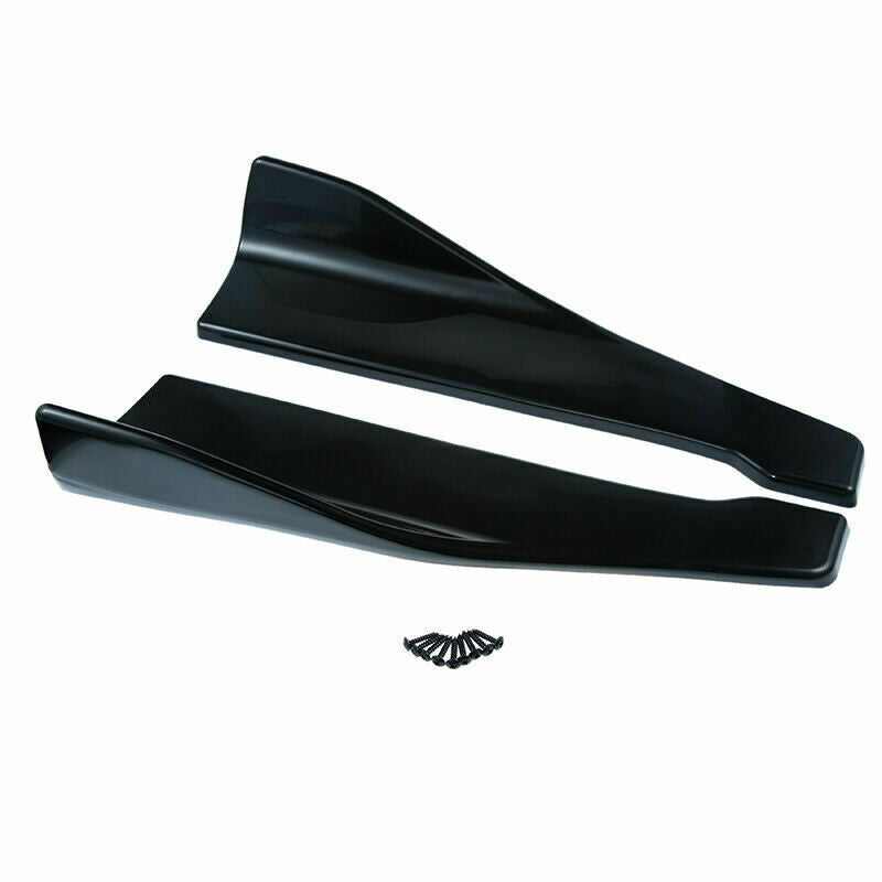 1 Pair Universal Gloss Black Car Bumper Spoiler Rear Lower Lip Splitter Diffuser