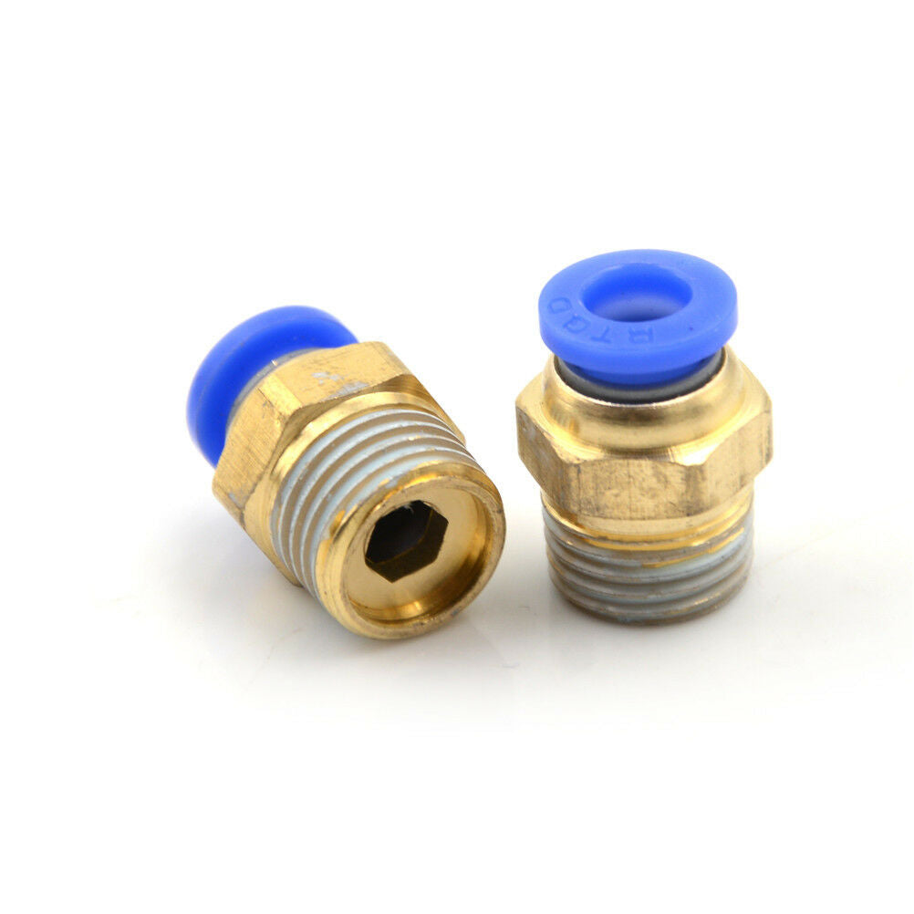 5PCS Male 1/4" - 6mm Straight Push in Fitting Pneumatic Push to Connect Air WF