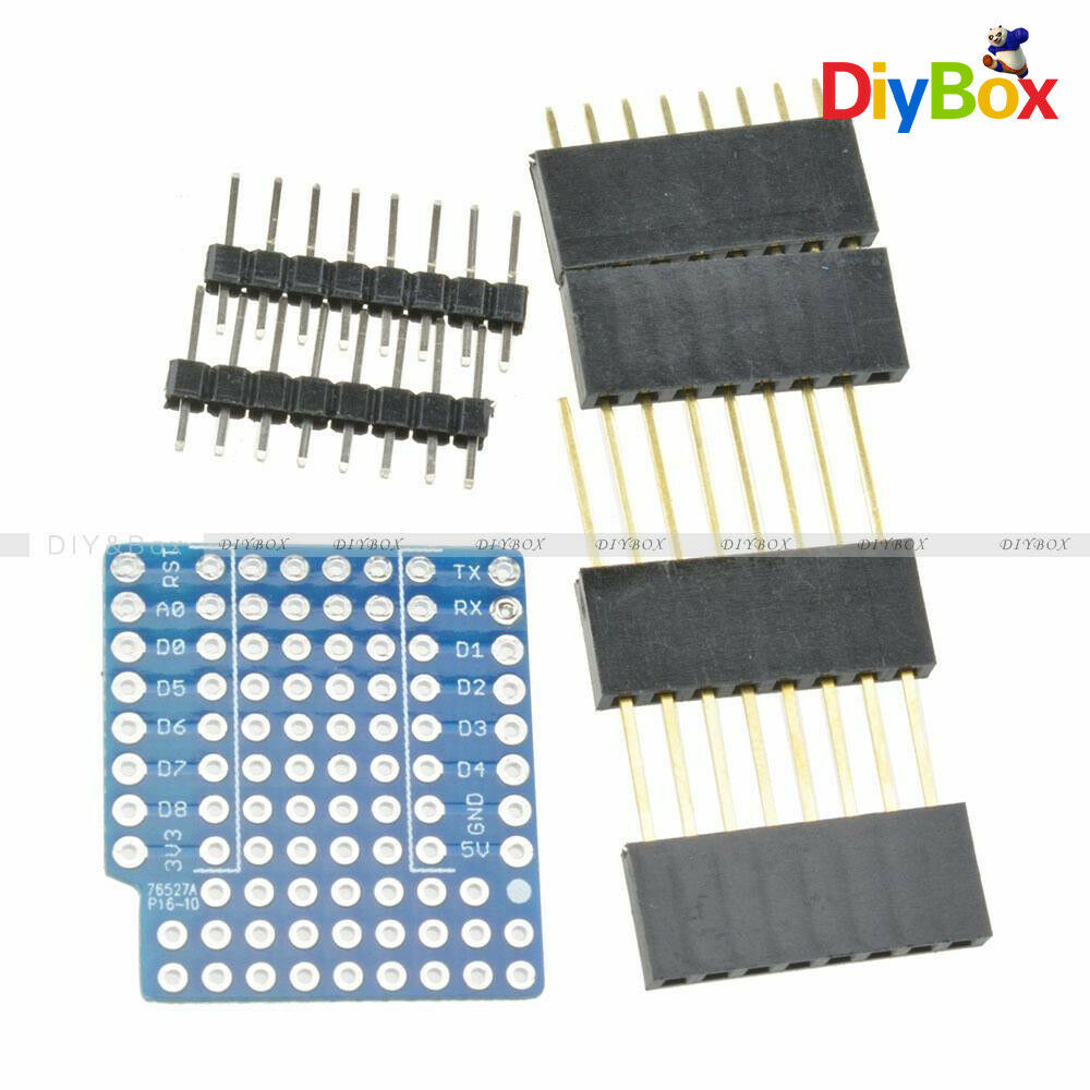 WeMos D1 ProtoBoard Shield for mini double sided perf board Arduino Compatible