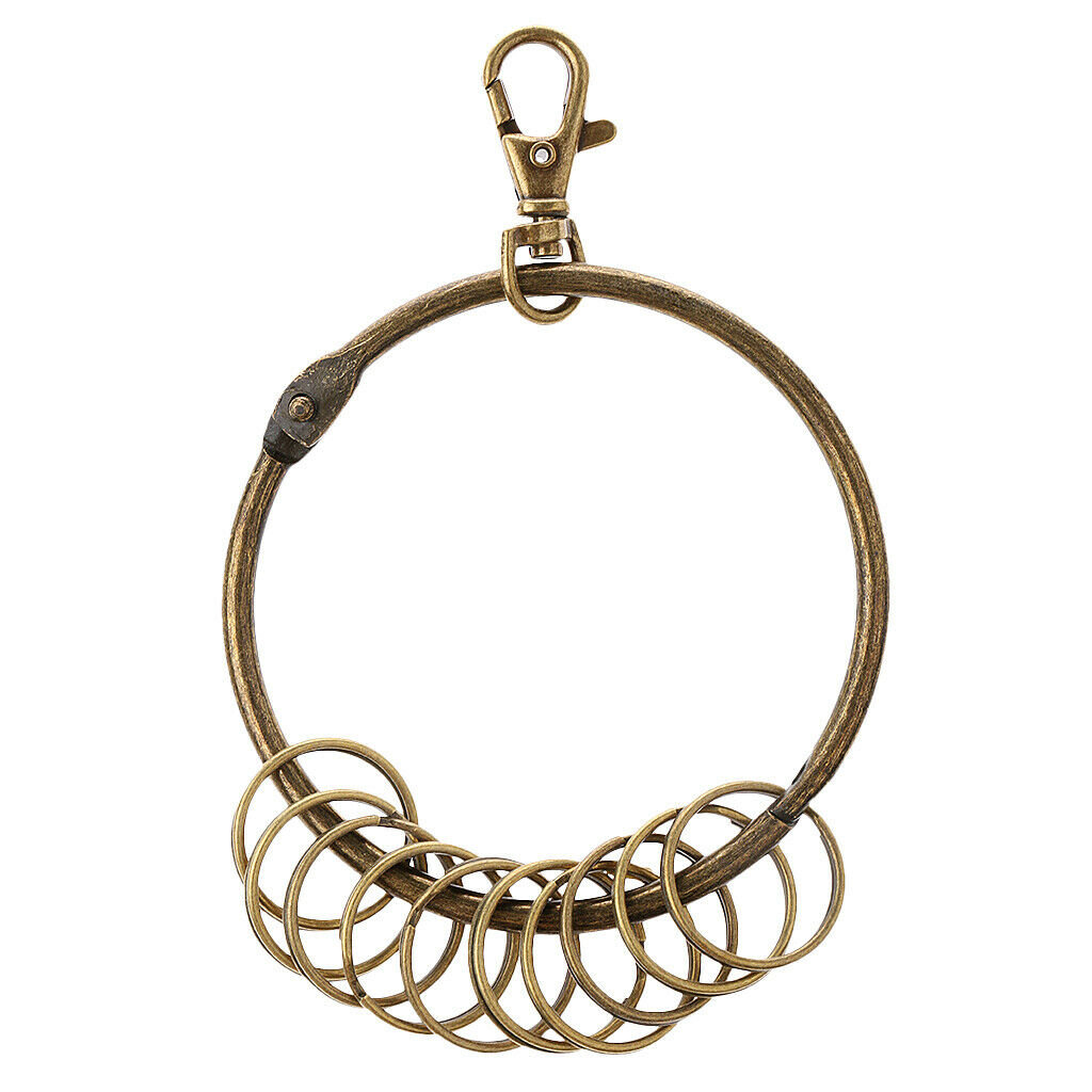 Keychain with (10 Loop Key Rings)  Car Keychain for Men and Women - Bronze
