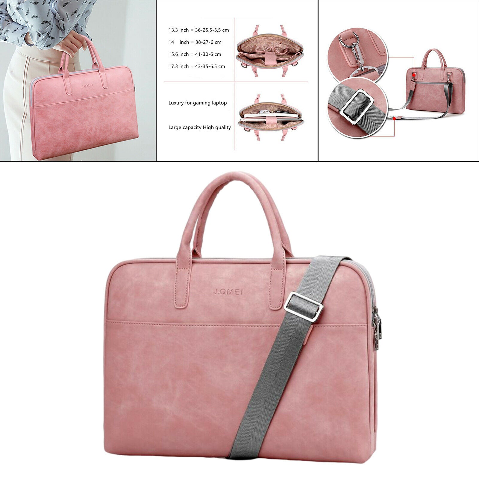 Laptop Sleeve With Straps with Handle for Men Women Fashion Pink 17.3inch