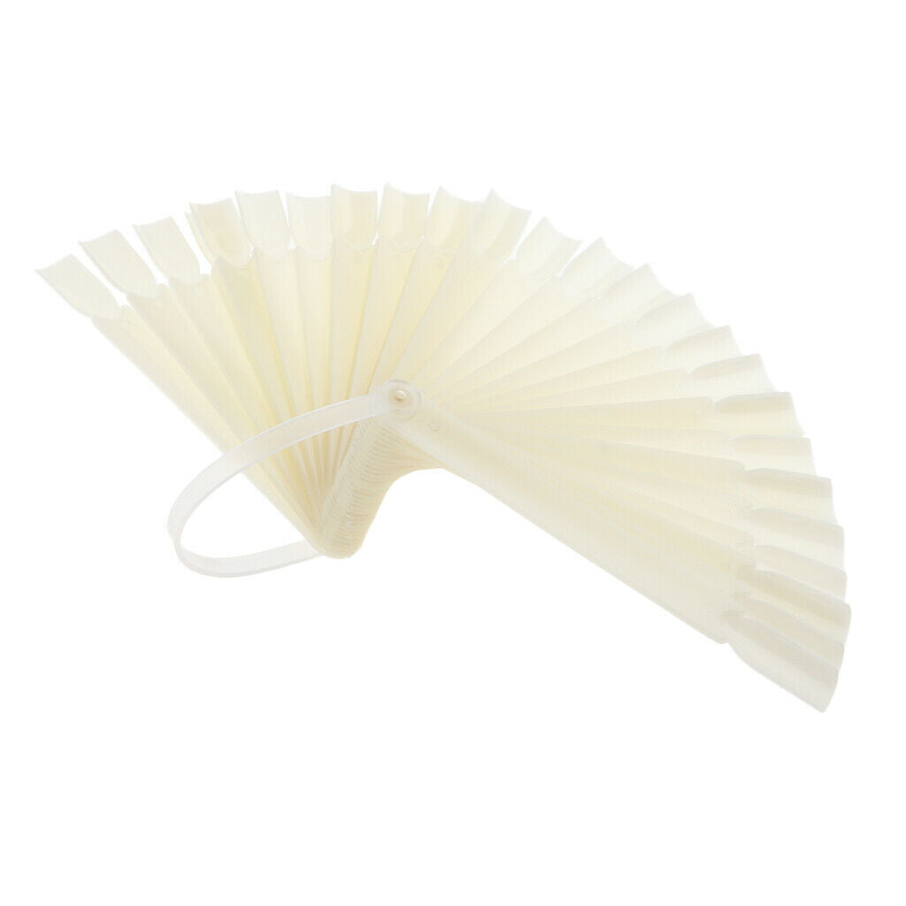 Total 64 Tips Fan-shaped Nail Art Tips Display Board for Salon Home DIY