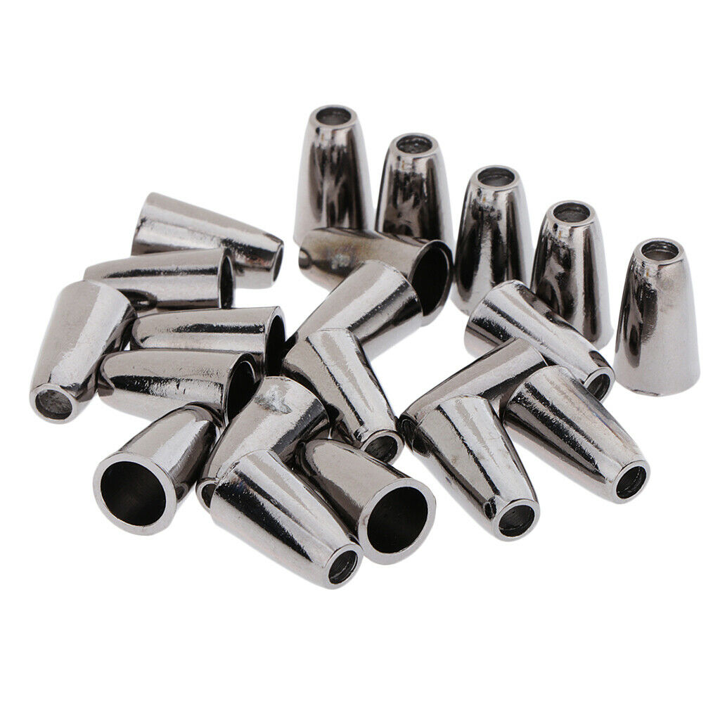 20x Metal Bell Stopper No Lid Cord Ends Lock Stopper Toggle Clip Black