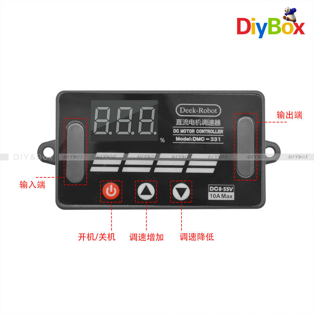 Digital LED Display 8-55V Max 10A PWM DC Motor Speed Regulator Power Controller
