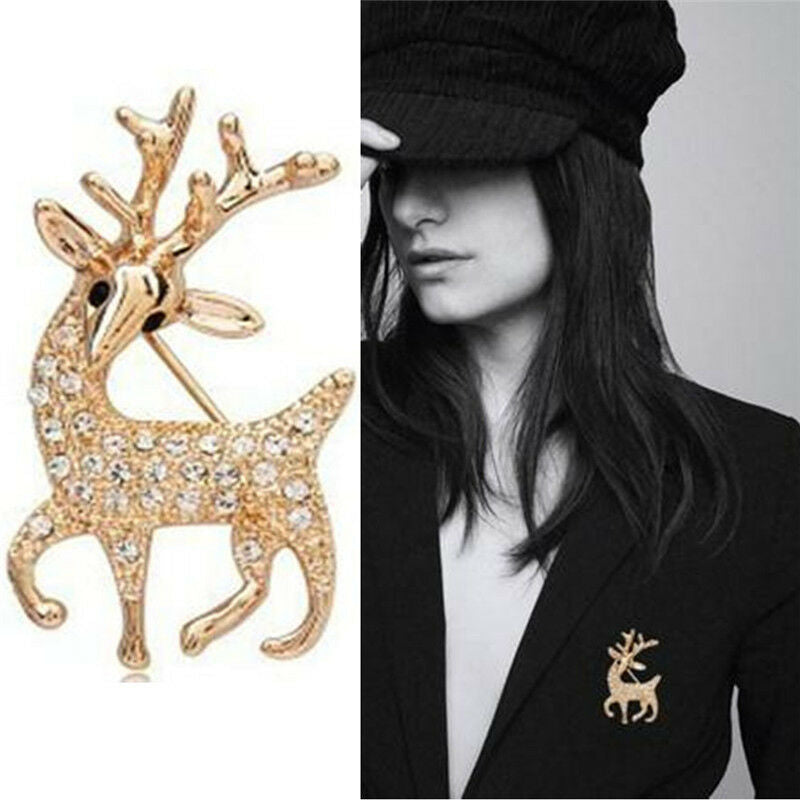 High Quality Exquisite Sika Deer Brooches Shining Rhinestone Pins Jewel N mi Tt