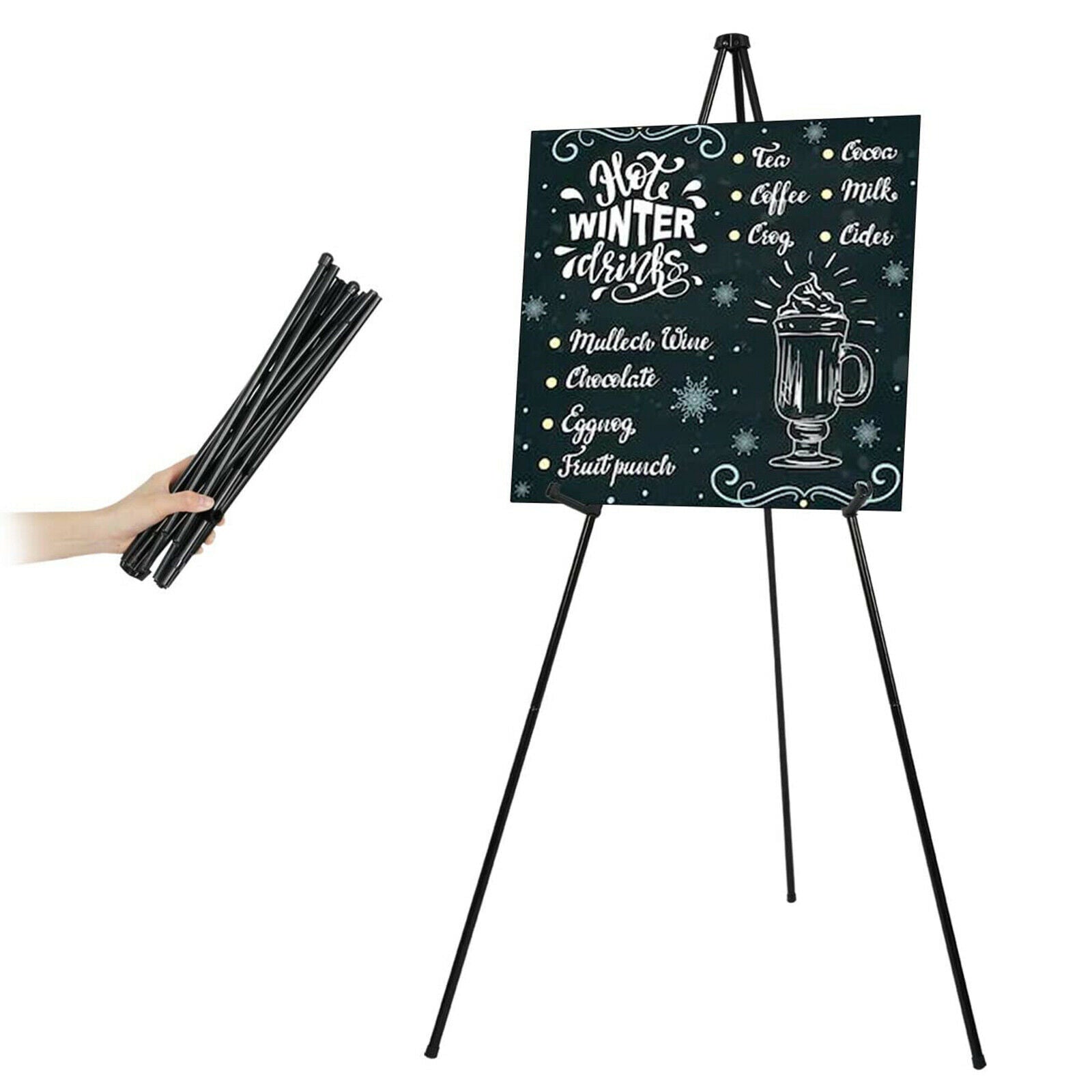 Floor Folding Easel Adjustale Tripod Display Stand Portable Art Supplies