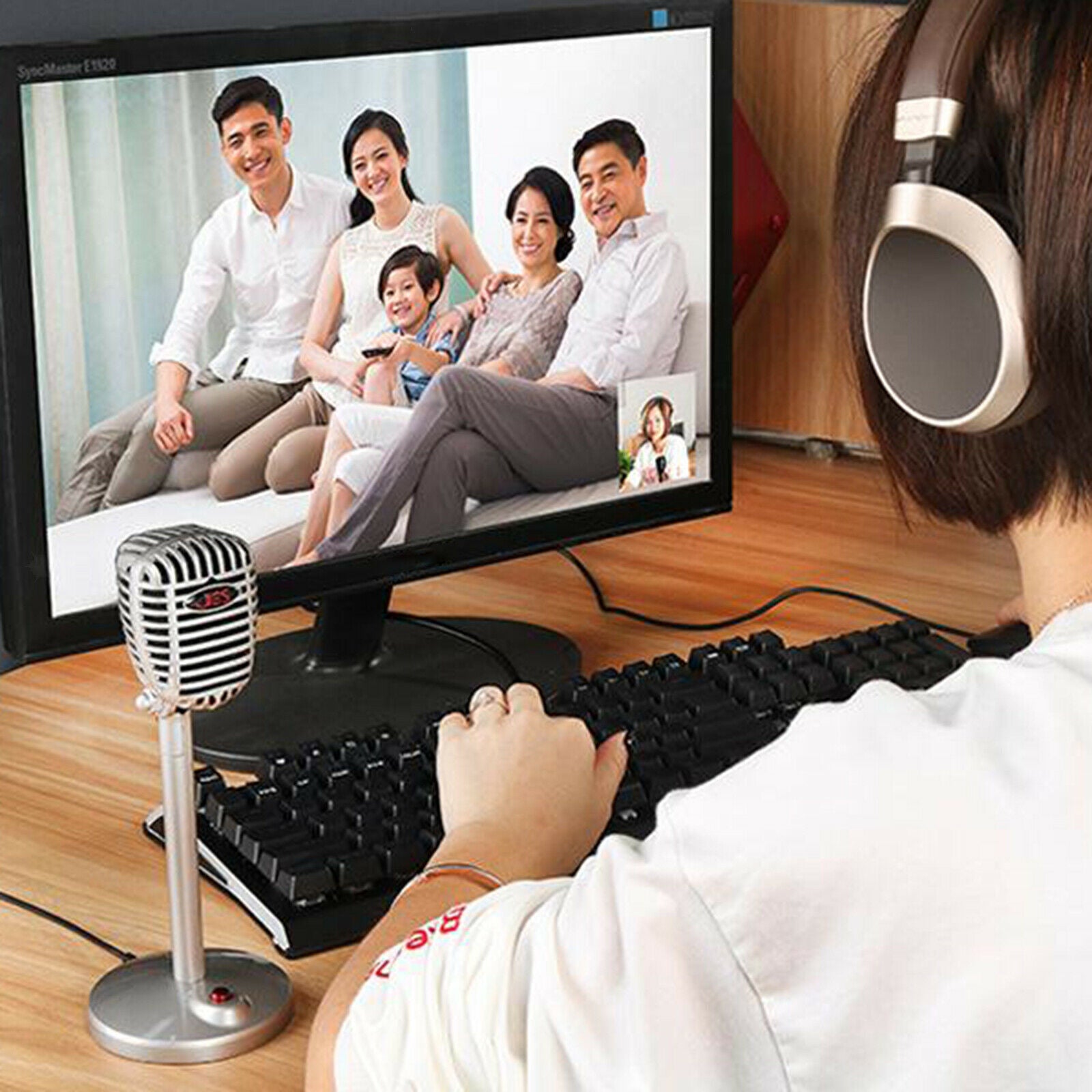 USB Microphone Omnidirectional Condenser Podcast PC Mic USB Plug and Play for