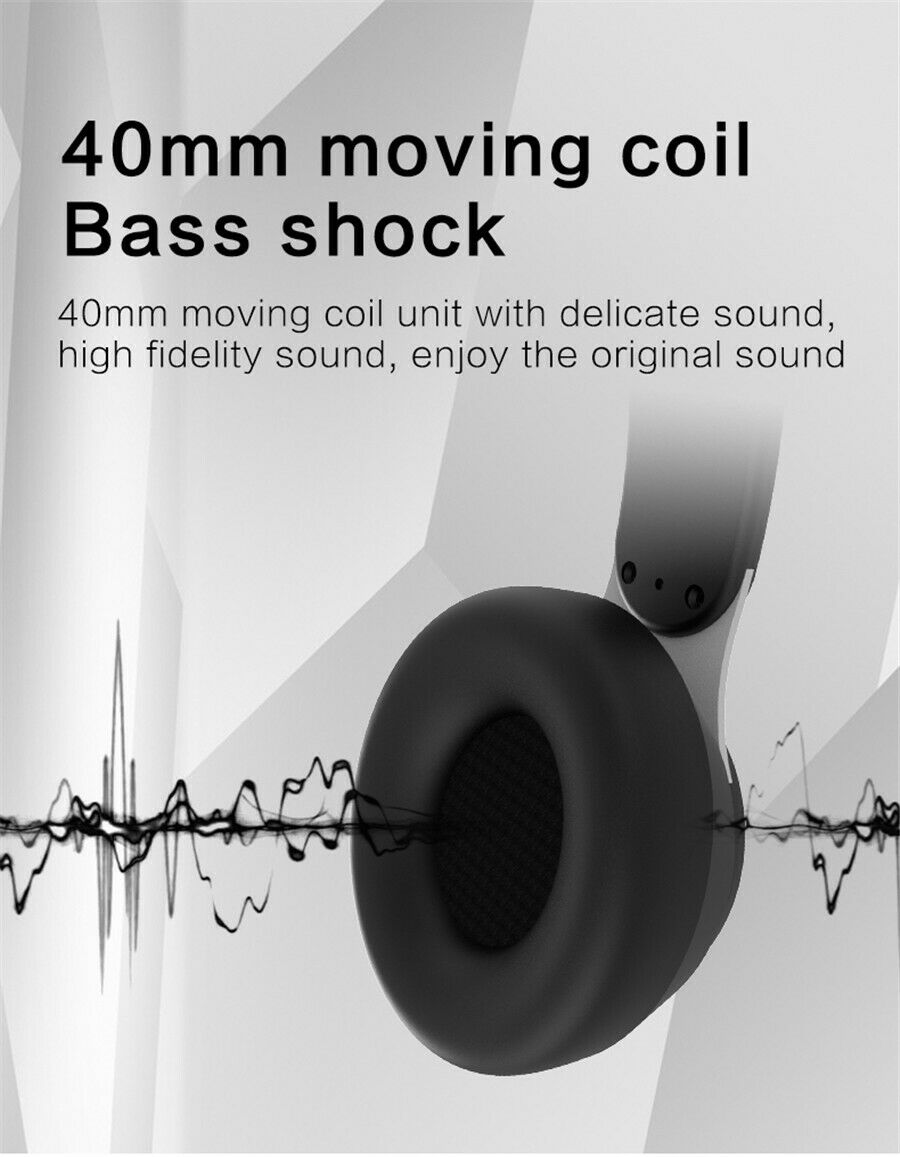 Wireless Bluetooth 5.0 Headset Foldable Stereo Headphones For Phone PC TV Laptop