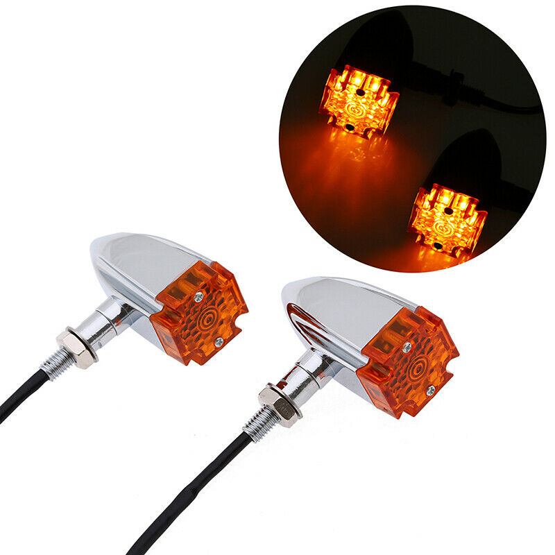 Turn Signal Lights Indicator Amber Lamp Waterproof Universal Fit Motorcycle ATV