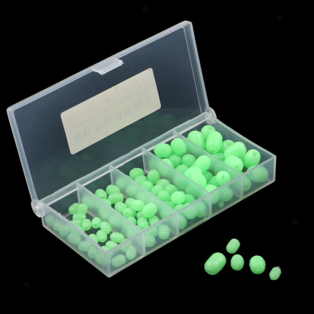 Glow Fishing Beads Soft Plastic Oval Shaped Beads Fishing Tackle Tools