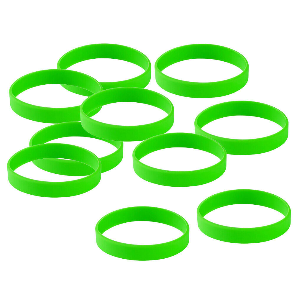 10 PCS/Pack Blank Silicone Wristbands Fashion Rubber Bracelet Green