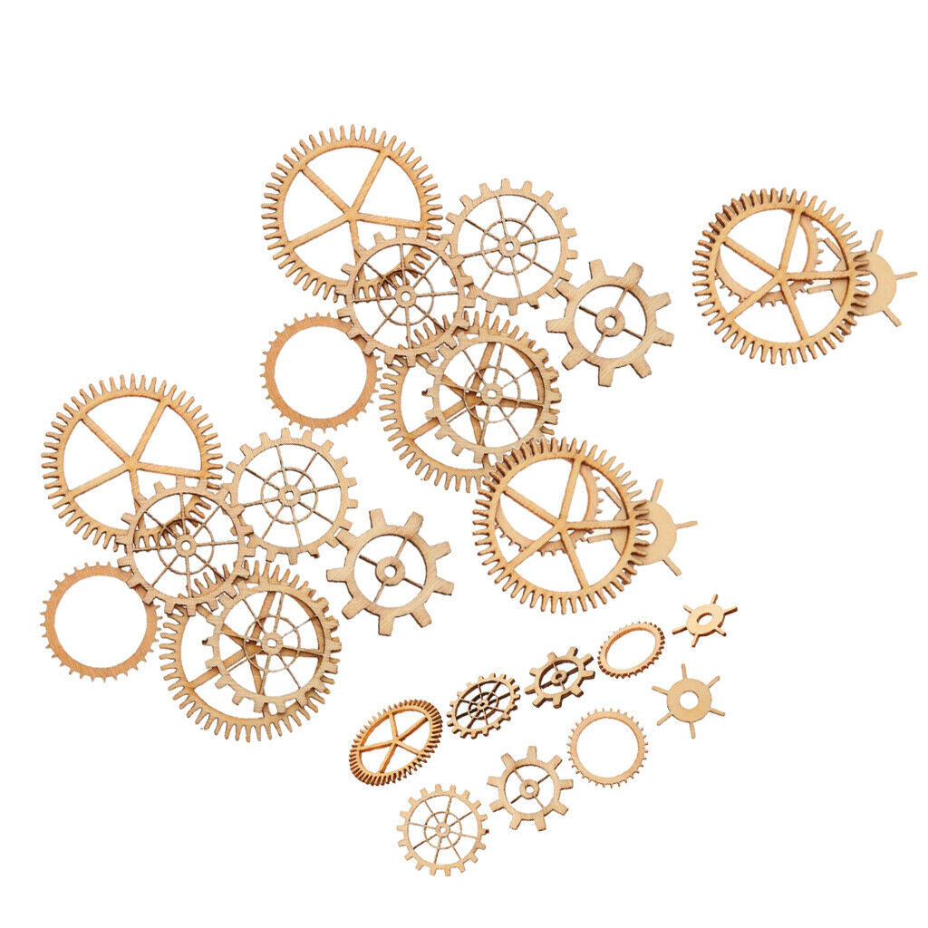 36 Pcs Punk Wood Shapes Wooden Pendants Embellishment Gift Tags
