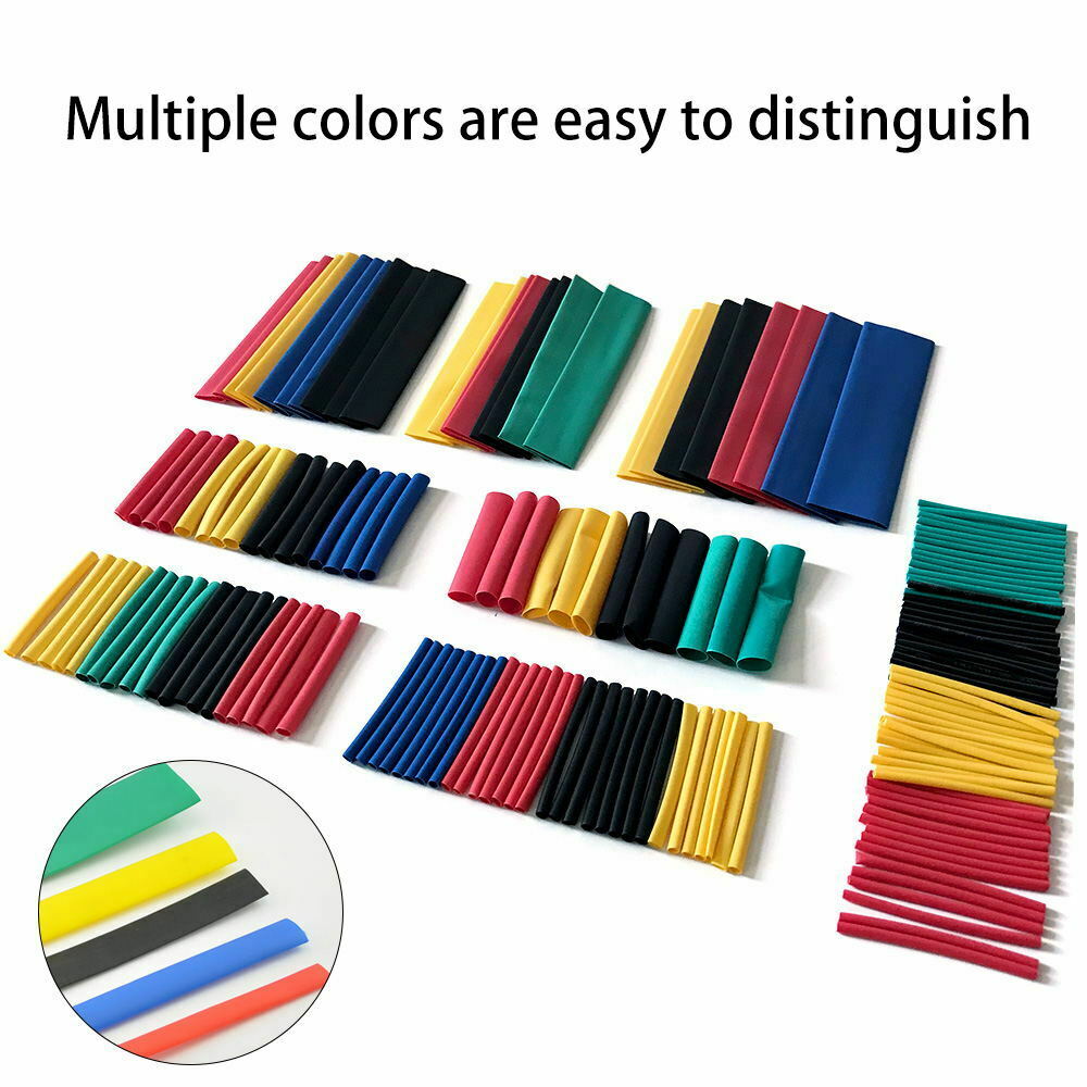 164pcs 2:1 Heat Shrink Tube Tubing Sleeve Wrap Wire cable Insulated Assorted Kit