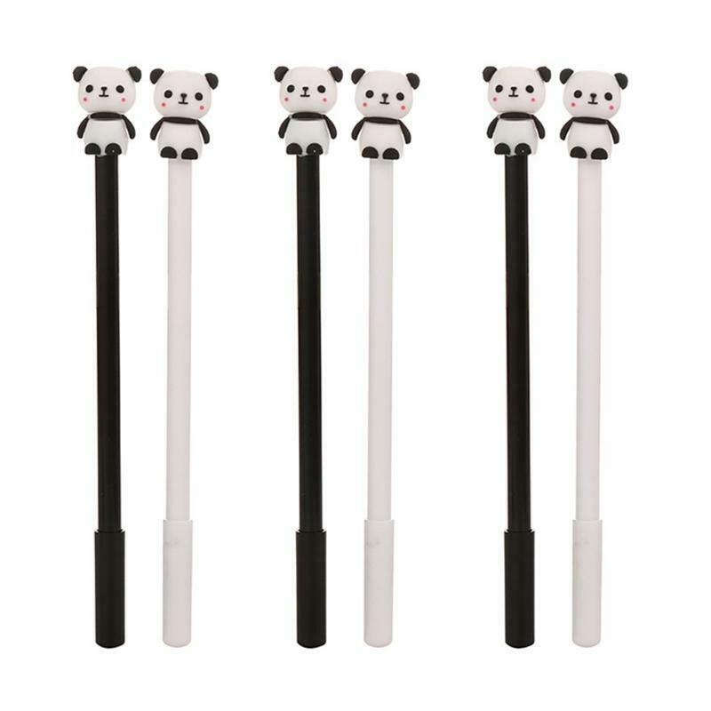 6pcs Cartoon Panda Gel Pen Refillable Smooth Writing Gel Pen for Gift Giveaway