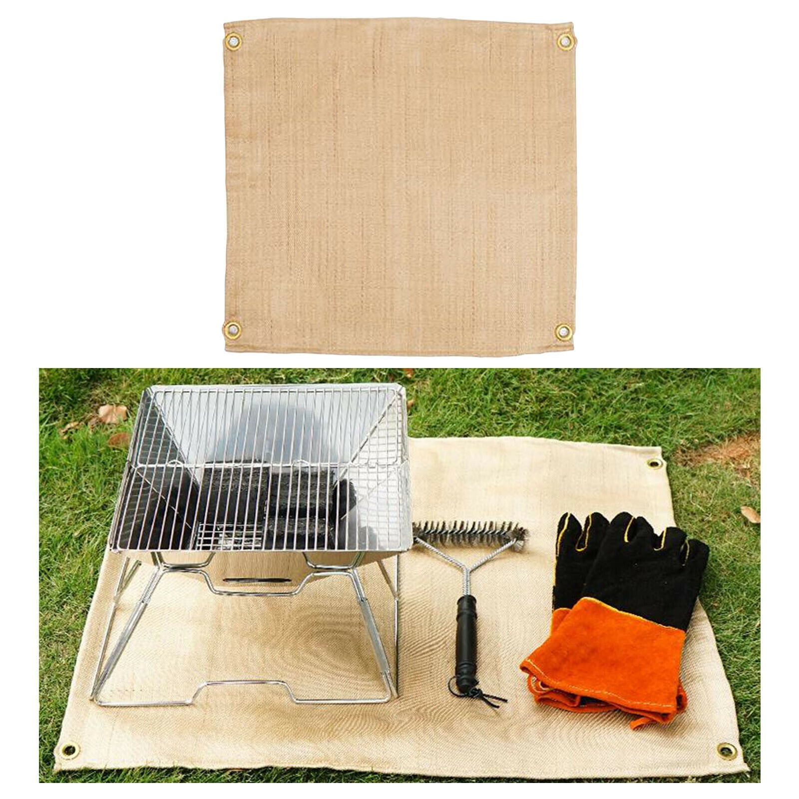 Fireplace BBQ Grill Mat Blanket Pad Floor Fireproof Rug Outdoor Cushion S