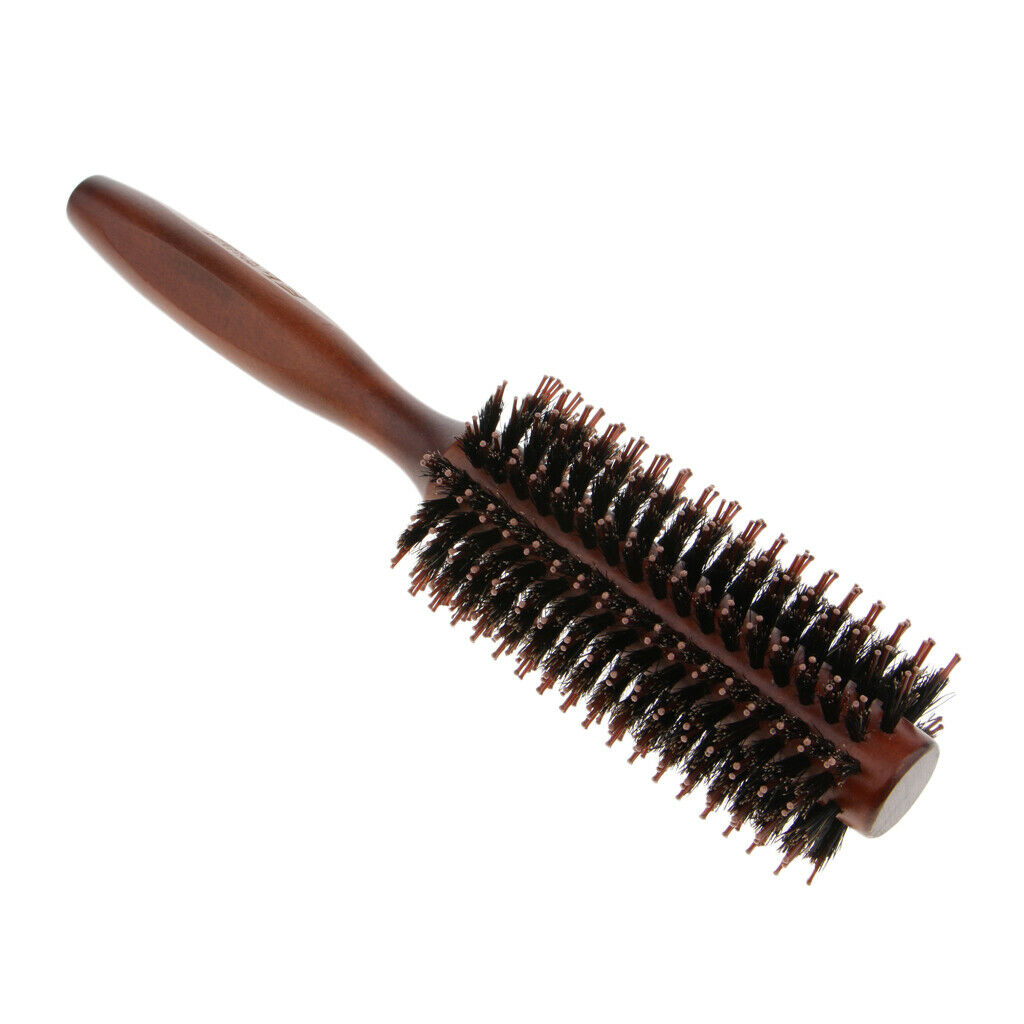 2PCS Light Round Hair Brush Boar Bristle Nylon Anti Hair Loss Salon Styling