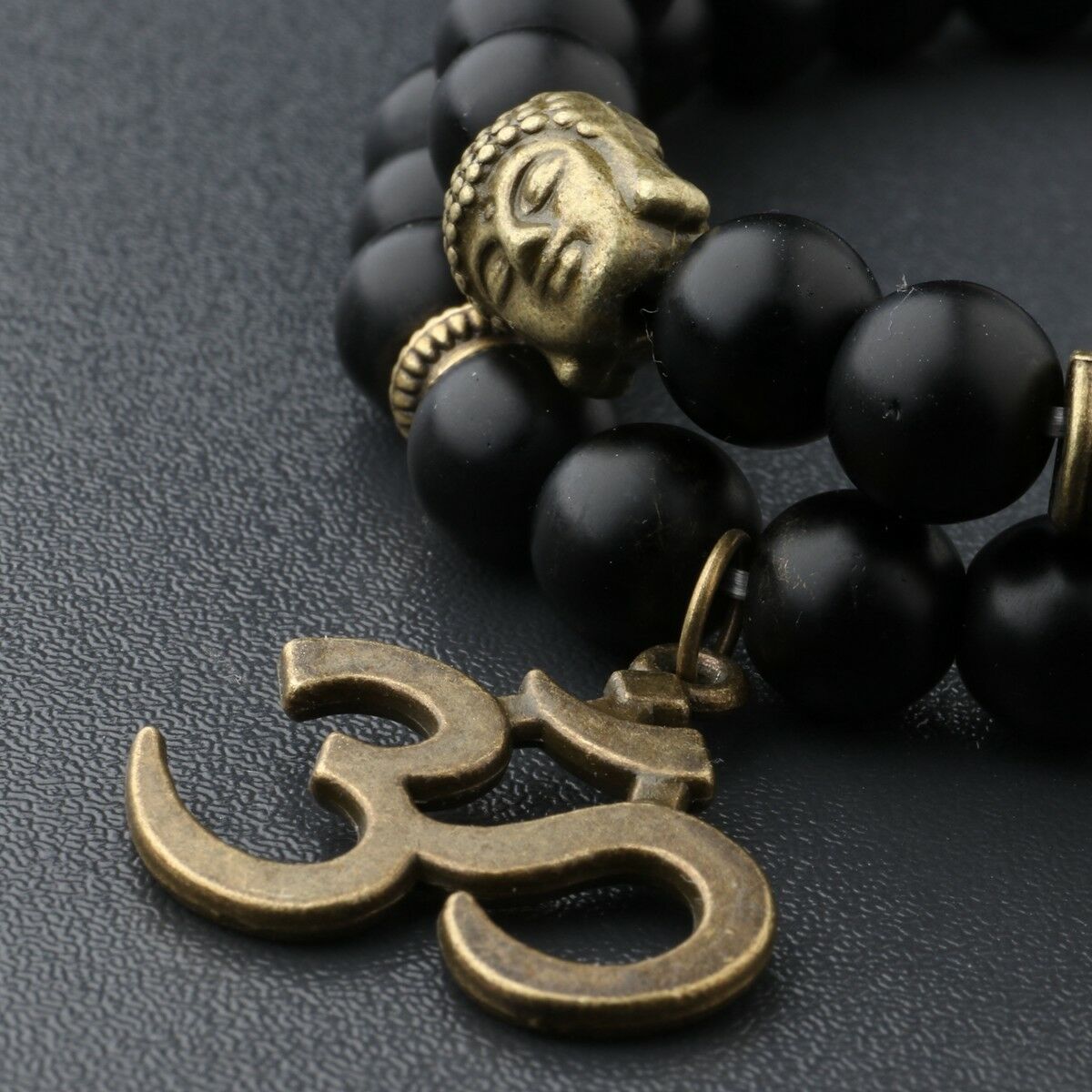 8MM Natural Obsidian Beads Double winding Charm Buddha Beads Fashion Bracelets