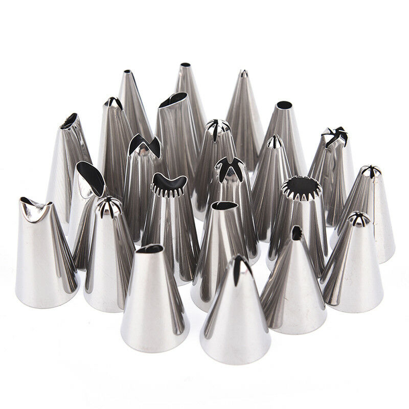 24pcs Icing piping nozzles pastry tips cake sugarcraft decorating bakery to Lt