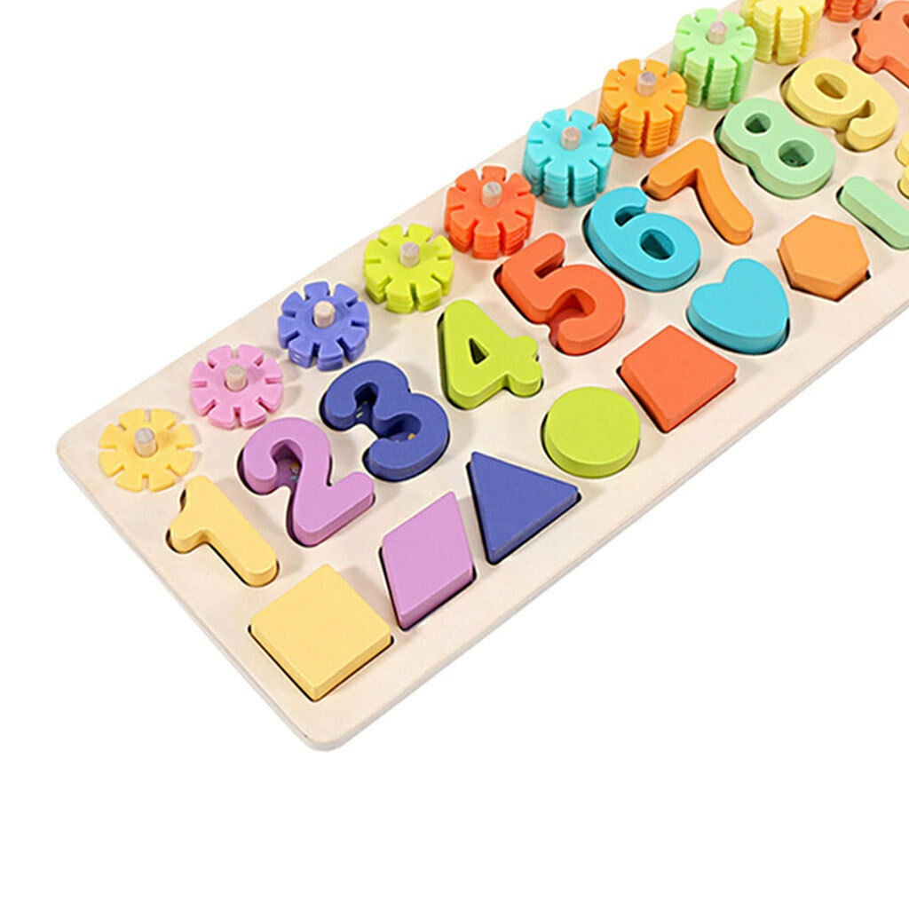 Three in One Matching Board Toys Math Shapes Game Nesting Parent-child