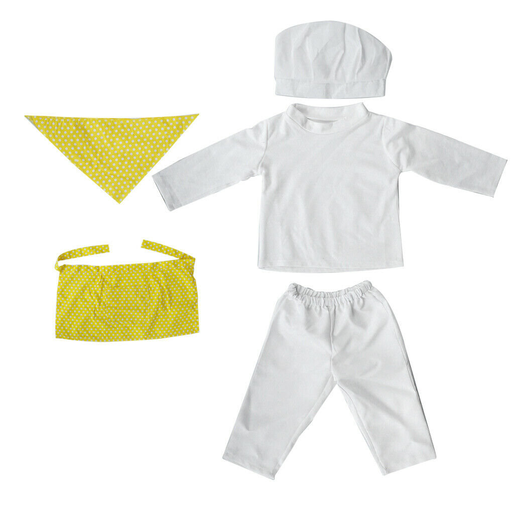 Baby Newborn Kid Little Chef Photography Prop Outfit Costume Dressup Yellow