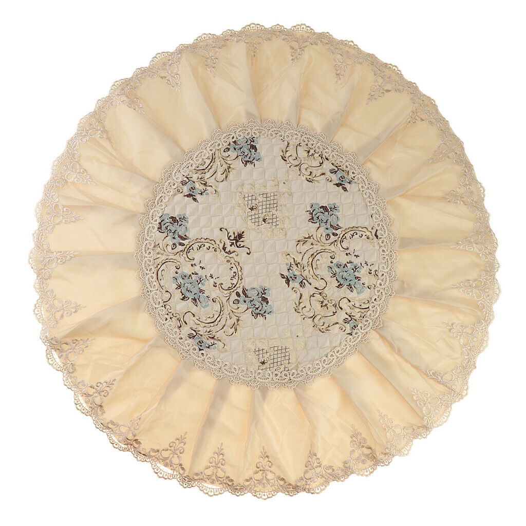 European Round Cabinet Hood Dust Cover Embroidered Dustproof Ornament Blue