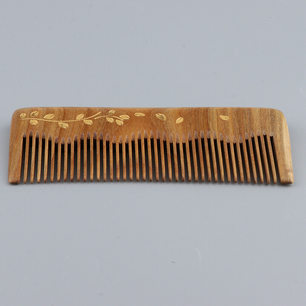 5" Handmade Wide Teeth Wood Comb Pocket Hairbrush Gift Plants