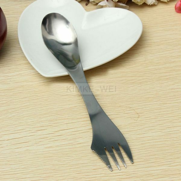 3 in 1 Stainless Steel Spork Spoon Fork Combo Camping Outdoor Hiking
