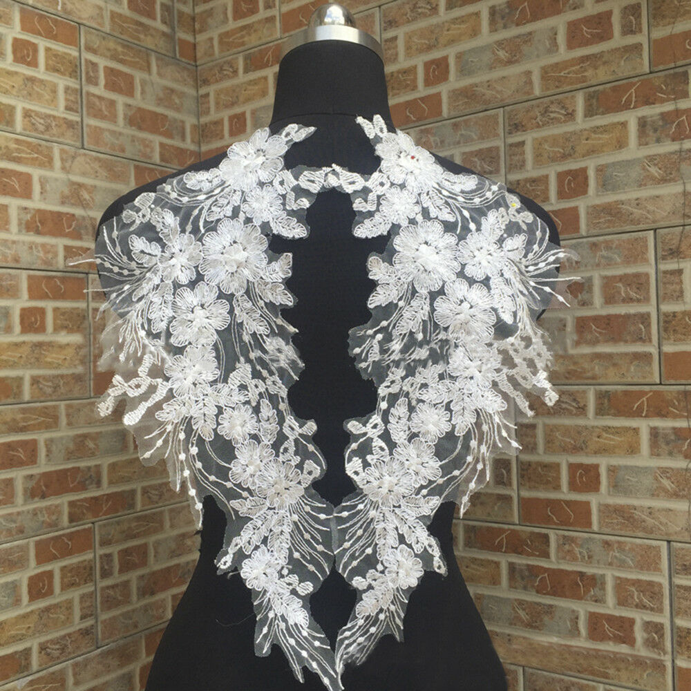 Hot Unique Lace Applique Trim Embroidery Sewing Motif DIY Wedding Bridal Crafts