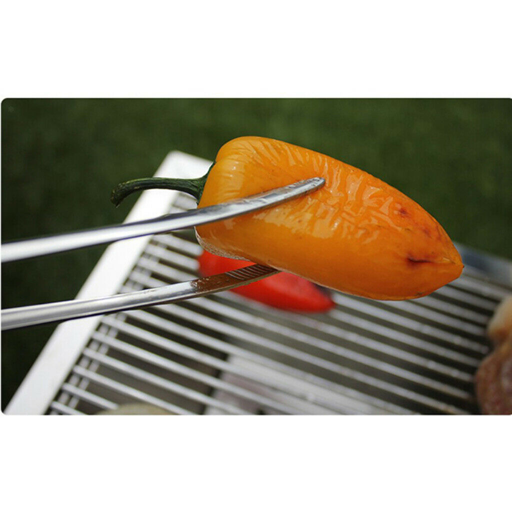 Lightweight Stainless Steel Barbecue Clip Cooking Food Tongs BBQ Turner