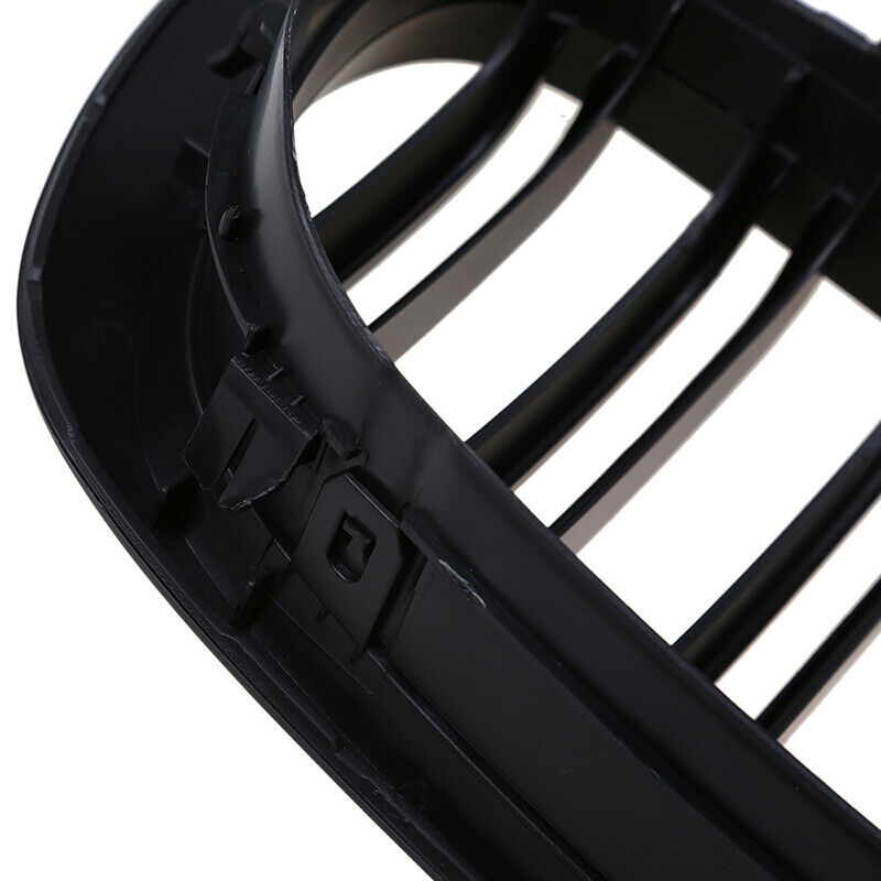 For BMW 3Series E46 M3 1999-2007 Pair Front Kidney Grilles Dual Slat Matte Black