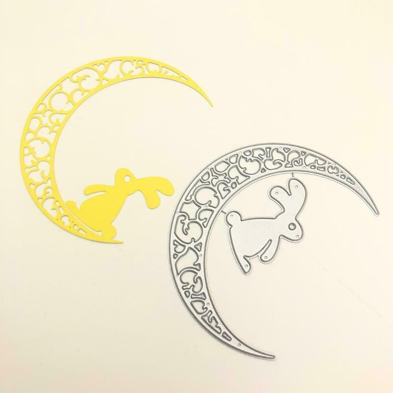 Easter Bunny Moon Metal Cutting Dies Stencil Scrapbooking DIY Album Stamp Paper