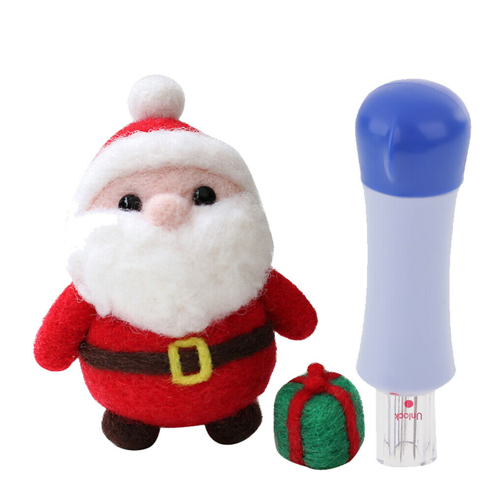 Wool Felting Craft Needle Felt Santa Claus Kit Set for Kids Children