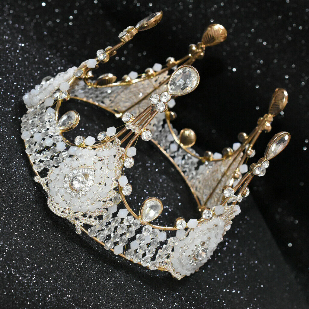 Baroque Bridal Wedding Queen Tiara Rhinestone Waterdrop Crown Jewelry