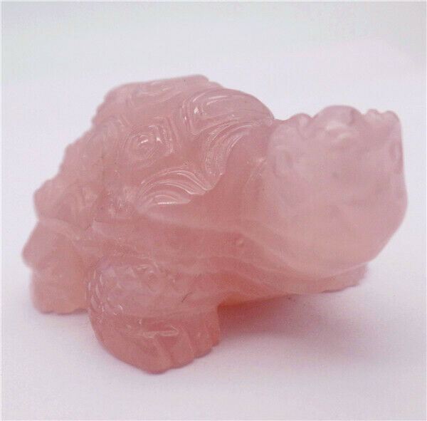 52x31x25mm Natural Rose Quartz Carved Sea Turtle Decoration Statue Decor HH7942