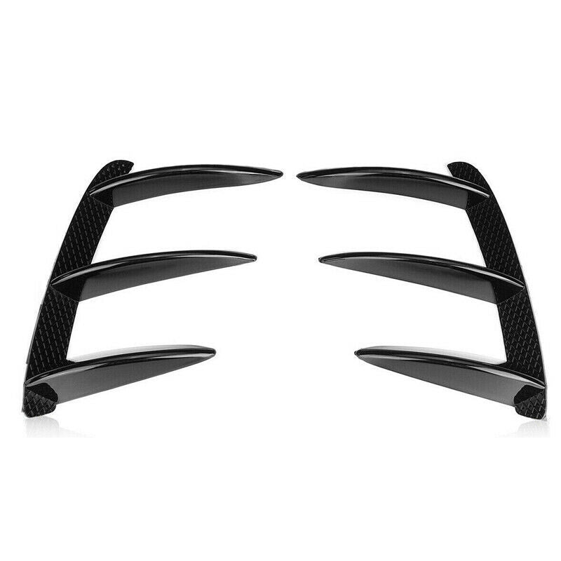1Pair Left&Right Fit For Mercedes Benz Rear Bumper Splitter Canard Glossy Black