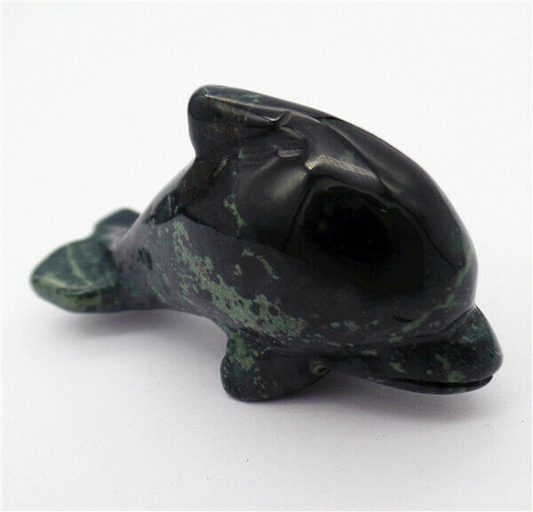 50x28x15mm Kambaba Nebula Jasper Carved Dolphin Statue Healing Decoration HH8134