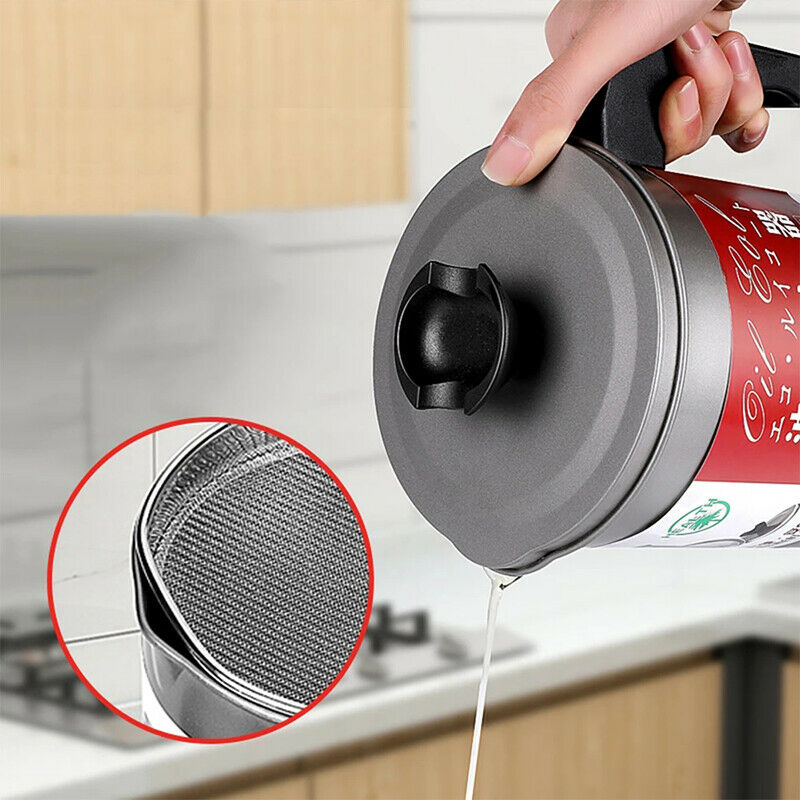 1.4L stainless steel filter oil tank large capacity storage filter oil Pot