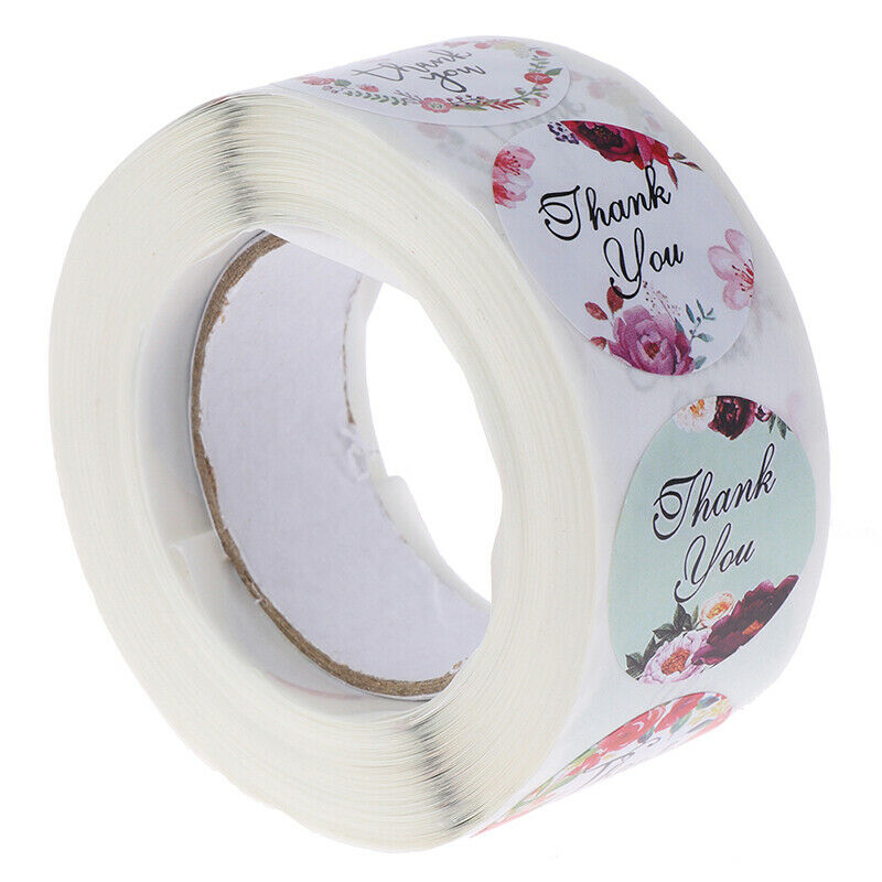 500 Pcs Thank You Stickers Seal Labels with Flower for Wedding Par.l8
