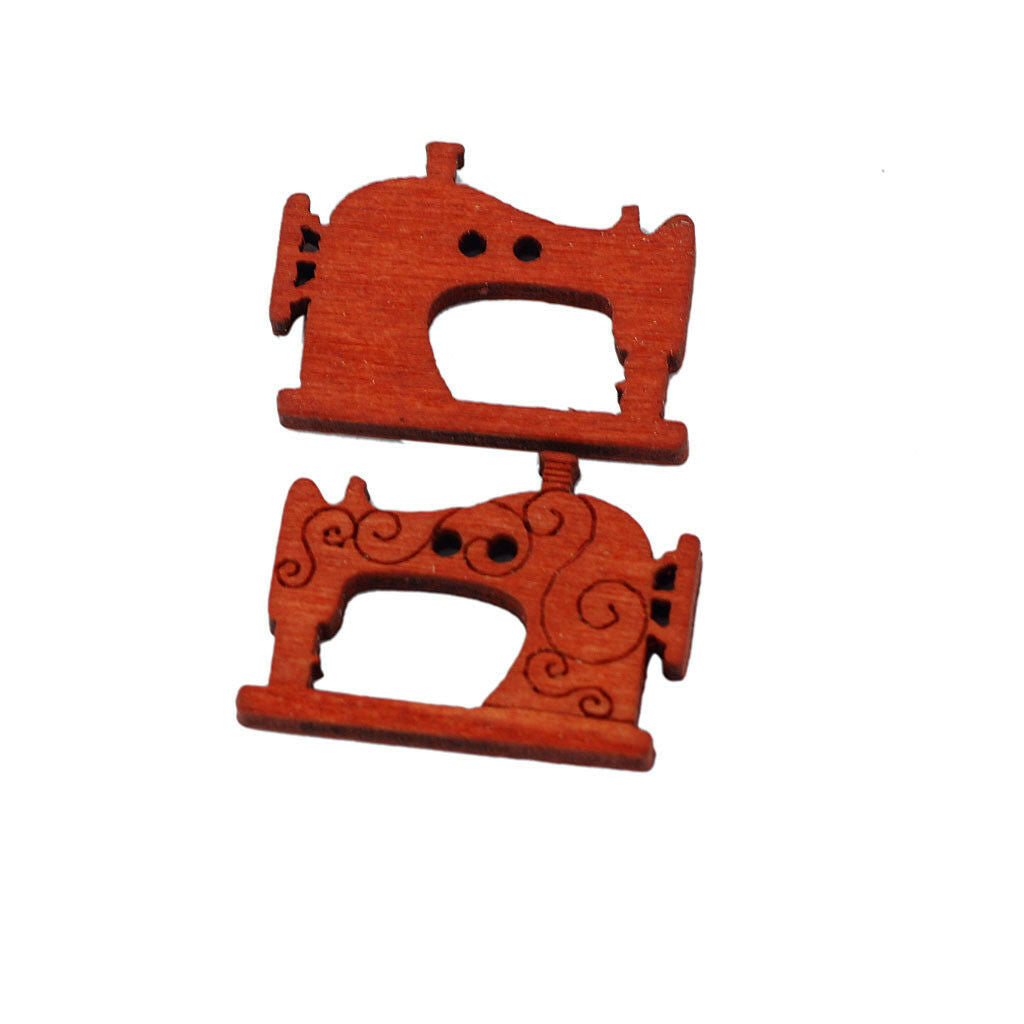 50pcs Mixed Sewing Machine Wooden Buttons for Sewing Crafts Scrapbooking