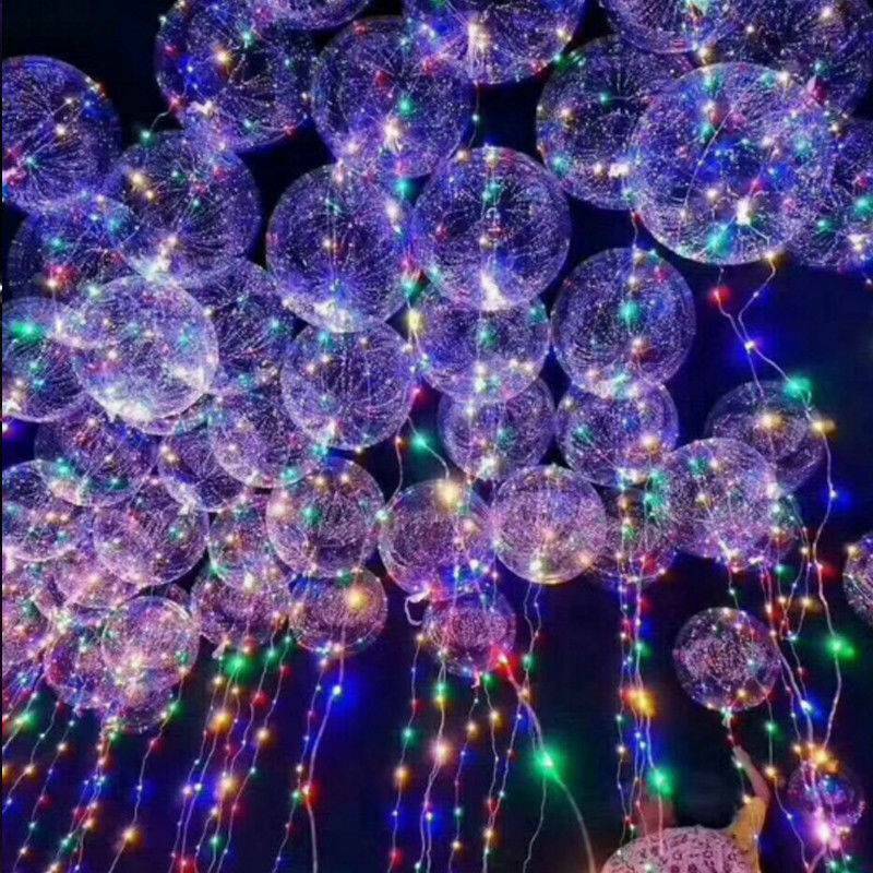 18" LED Light Up Balloons Transparent Wedding Birthday Xmas Party Lights Decor~