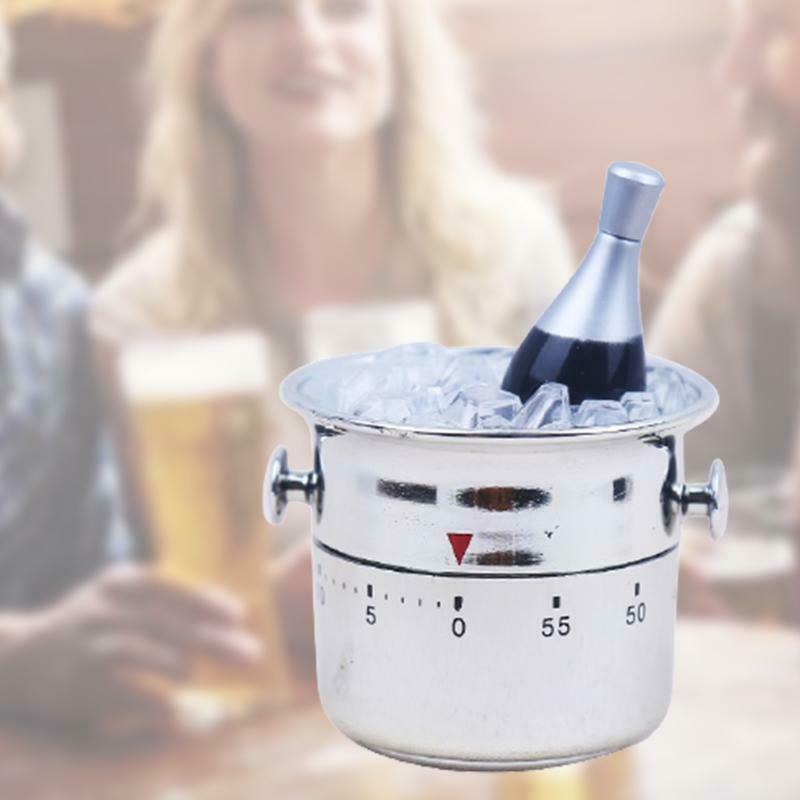 Ice Bucket Shaped Kitchen Timer 60 Minutes Mechanical Wind-Up Time Reminder Tool
