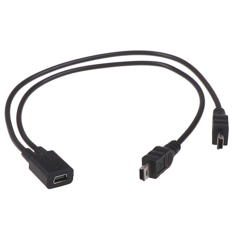 Mini USB 2.0 Female To Dual 2 Male Splitter Cable Y Extens!jp-SL ijJCAUJ Tt