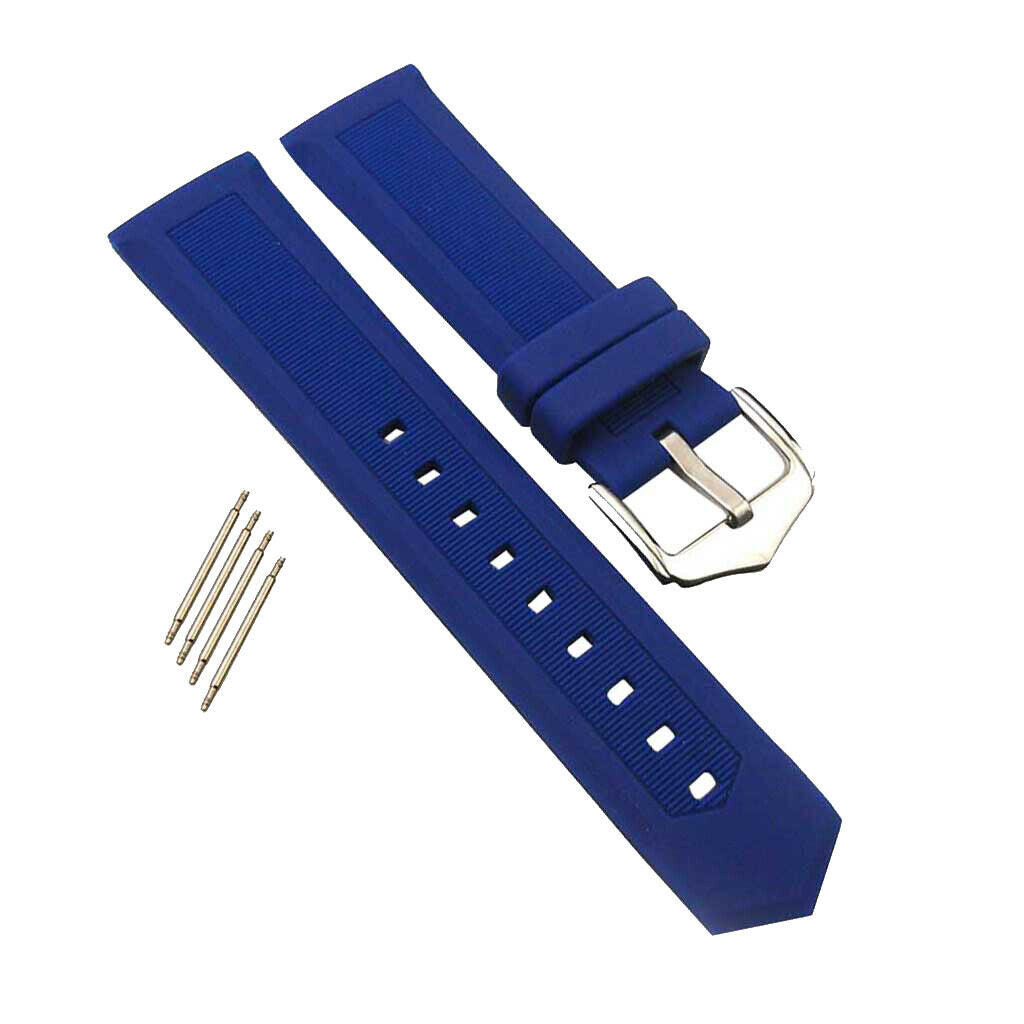 Waterproof Silicone Bracelet Black / Blue Silicone Watch Strap