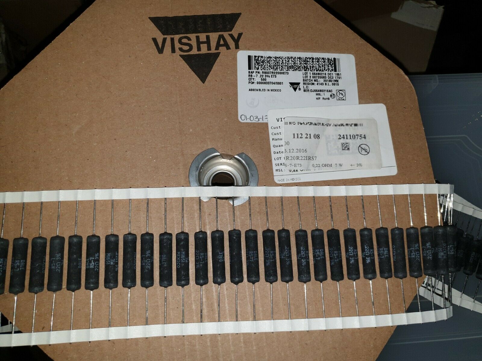 4pcs NEW Vishay/Dale 0R22 RS-7 7w 7Watts 3% Hi End TUBE AMP AUDIO Resistors !