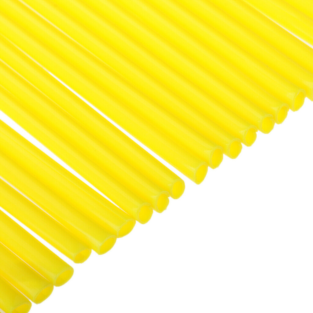 36 Pieces Yellow Motorcycle Wheel Spoke Wraps Covers Wheel Rim for Motocross