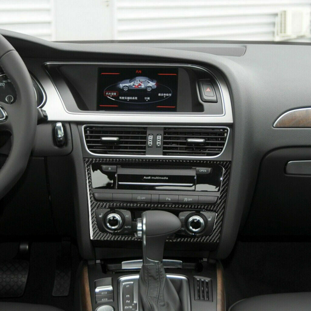 For Audi A4 A5  2009-2017 Carbon Fiber Center Control Panel Console Cover Trim