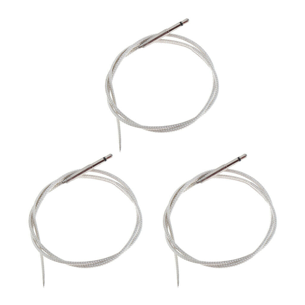 Set of 3 Transducer Piezo Pickup Cable for Bass Guitars 2.5 mm Audio Plug
