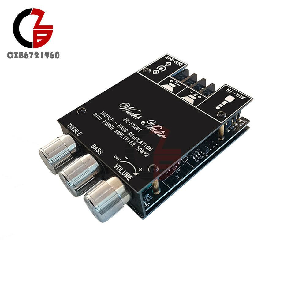 2*50W Bluetooth 502MT 5.0 Amplifier Board 2 Channel High Power Audio Stereo